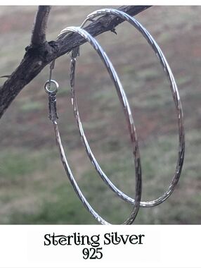 X-tra Large 925 Sterling Silver Hoop Earrings